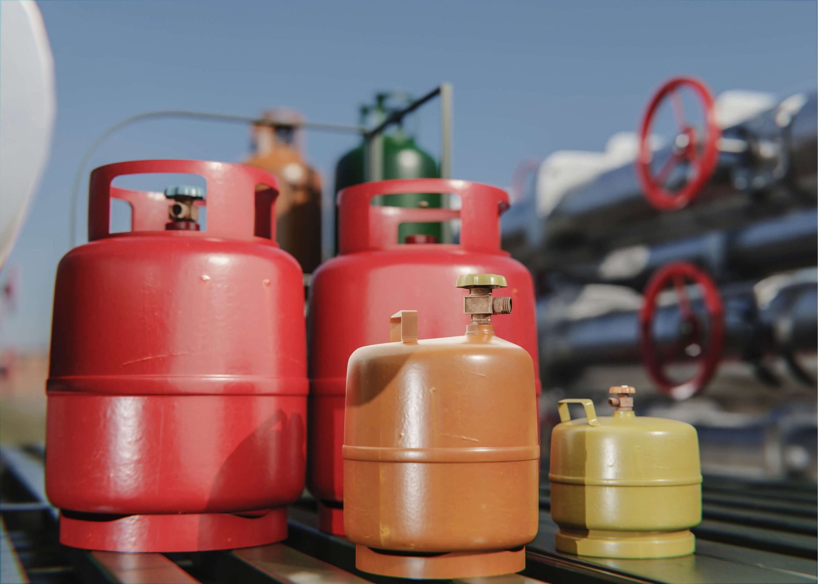 3d rendering gas cylinder scaled